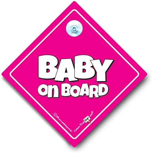 iwantthatsign.com Baby a bordo assinar rosa com texto grande, sinal de bebê a bordo do carro, placa do
