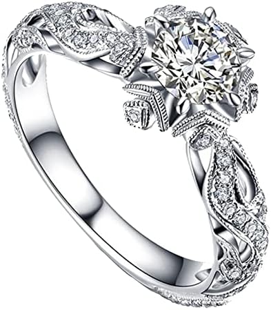 Anel de noivado de acessórios para presentes de joalheria anel de noivado de casamento oco anéis de anéis ondulados