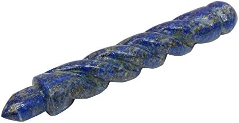 Harmonize Lapis Lazuli Stone Spiral Massage Wand Pedra Gemito Reiki Balanceamento de Energia de Cura