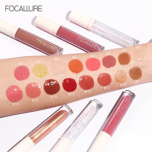 Focalle Plumpmax High Shine & Shimmer Lip Gloss 16 Cores Extrato de Mint e Vitamina E Lip Care Makeup