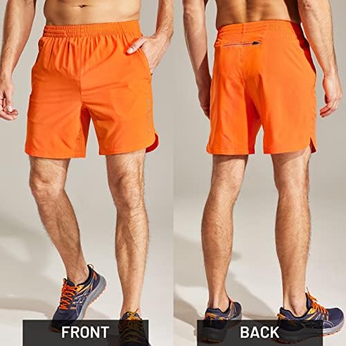 Mier Men's Running Shorts 7 Quick Dry Gym Athletic Shorts com bolsos com zíper