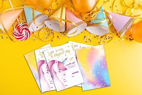Rainbow Birthday Party Convites - Rainbow Party Supplies - Preencha os convites em branco de festa