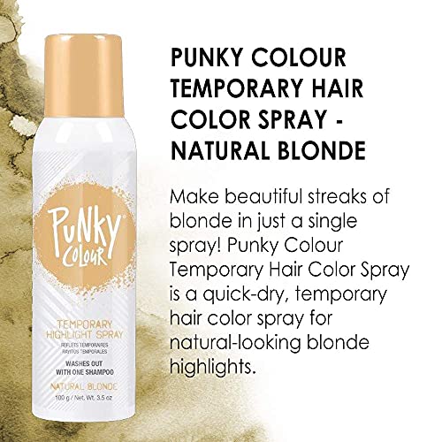 Spray de destaque de cabelo temporário e punk, loira natural, 3,5 oz x 2 pacote