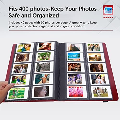 400 bolsos Fotos Álbum para Fujifilm Instax Mini Instant Camera, Polaroid Snap Pic-300 Z2300, Fujifilm Instax mini liplay 11 90 9 8 Impressora de câmera, álbuns de fotos de grande capacidade PU Instax
