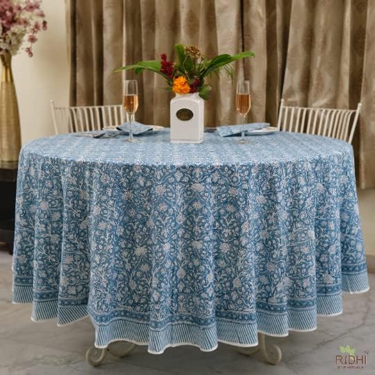 Ridhi -Cotton Block manualmente Tonela de mesa de mesa Tabela de mesa, obrigado dando mesa de fábrica de fazenda