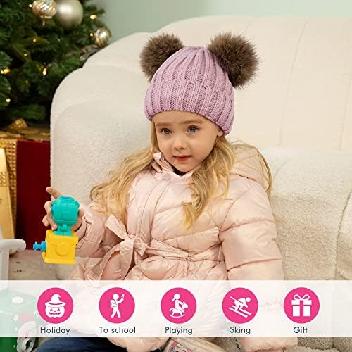 Simplicity Kids Winter Hats for Boys and Girls, roxo laranja e rosa