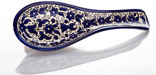 Bluenoemi Armenian Cerâmica Rest Spoon Flores azuis Jerusalém Presente de inauguração de casa feita