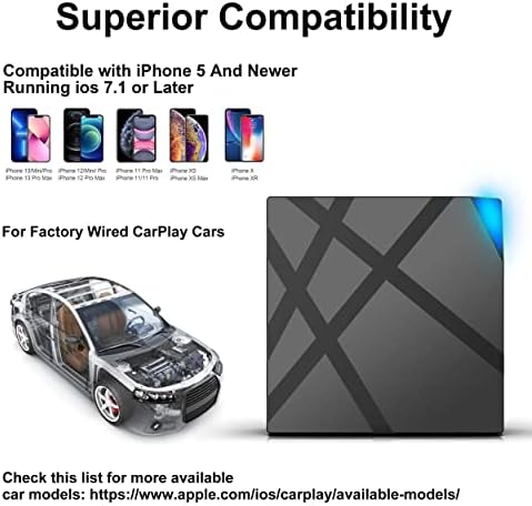 5.0 Adaptador de CarPlay sem fio para todos os carros de fábrica CarPlay CarPlay sem fio Dongle converter conectada a Wireless CarPlay TY1