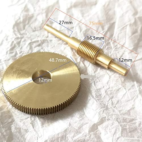 Alanooy 1: 120 Razão de velocidade Copper Brass Turbo Worms Terne 120 dentes 2019-059 12mm Bore de 5 mm de diâmetro 75 mm