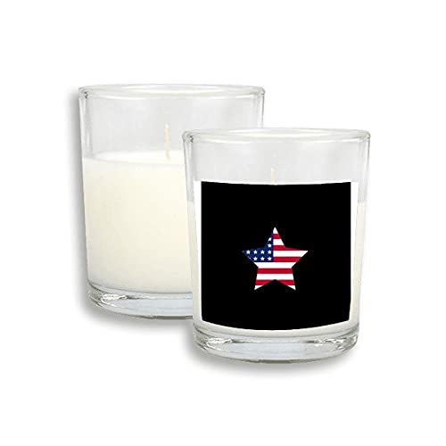 American Pentagram Flag Star Velas brancas Cera de incenso perfumada de vidro
