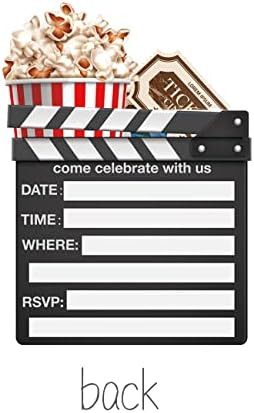 Convites de festas de cinema tema de filme em forma de enchir convites de 15 com envelopes filme noturno convidar cartões para aniversário de bebê chá de chá vermelho suprimentos de festas de tapete vermelho