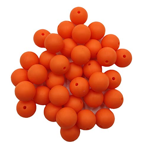 50pcs Nectarina cor de silicone redonda contas sensoriais 15mm Silicone Pérola Mãe Mom de Mom