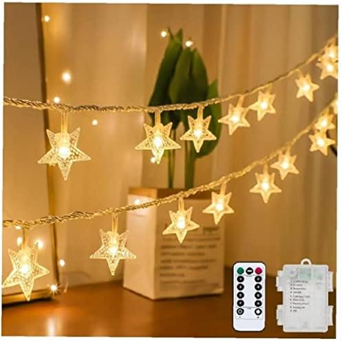Luzes LED, árvores de Natal Star Luzes de fadas piscando para festa de casamento de casamentos de quarto interior de decoração ao ar livre