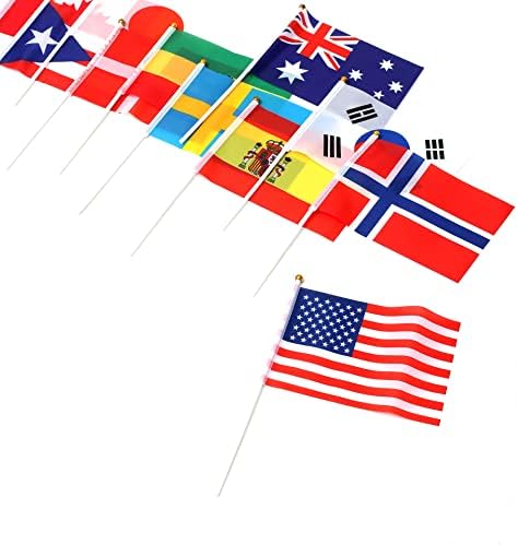 200 países sinalizam bandeira internacional nacional de country bandeira esportiva Pequena mini mão mantida no bastão, contém bandeiras de todos os países todos os continentes do mundo, festival internacional de eventos esportivos da Copa do Mundo dos Jogos Olímpicos.