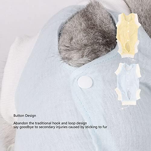 Terno da bandagem de recuperação de gatos PSSOPP, traje de recuperação de gato Evite lamber o design do botão Sury absorvente Proteção da ferida Micro estiramento para gatos