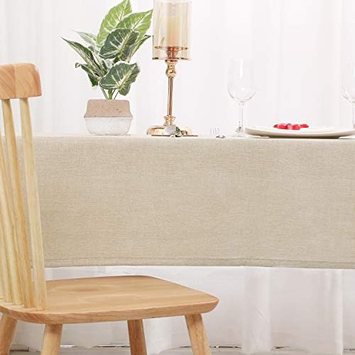 Toca de mesa de retângulo de linho Faux Hiasan - Taça de mesa lavável resistente a manchas e rugas