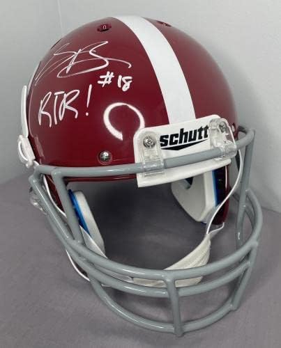 Slade Bolden assinou o capacete do Alabama Crimson Tide Football em tamanho real com JSA COA - Capacetes da faculdade autografados