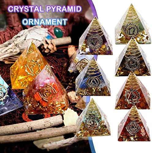 Gerador de energia Orgone Cristais de pirâmide Cristais peridot Chakra Generator q6c1 Reiki decoração Chakra