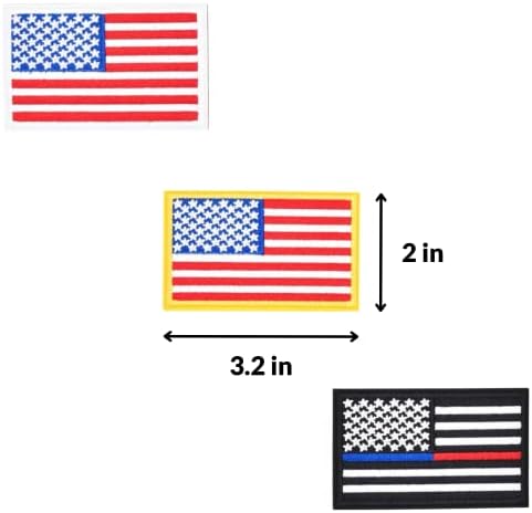 12 PCS American Bandle Patches Bordados bordados de bandeira dos EUA, ferro em manchas para emblemas uniformes