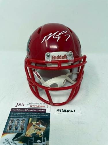Michael Mike Vick Atlanta Falcons assinou mini capacete personalizado com JSA Coa K - Mini capacetes autografados
