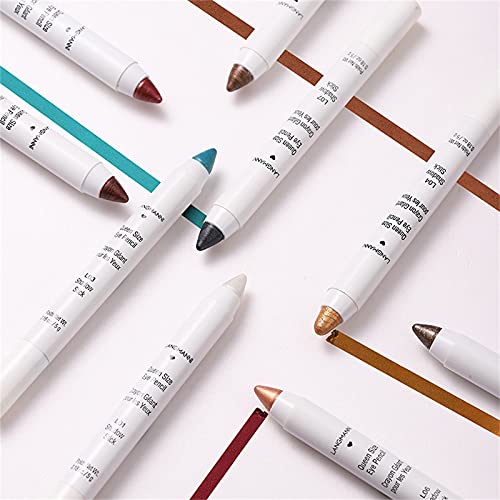 Xiahium 10 cores Shimmer & Matte Eye Shadow Crayon, sem vinco Creme de textura lisa caneta marcante,