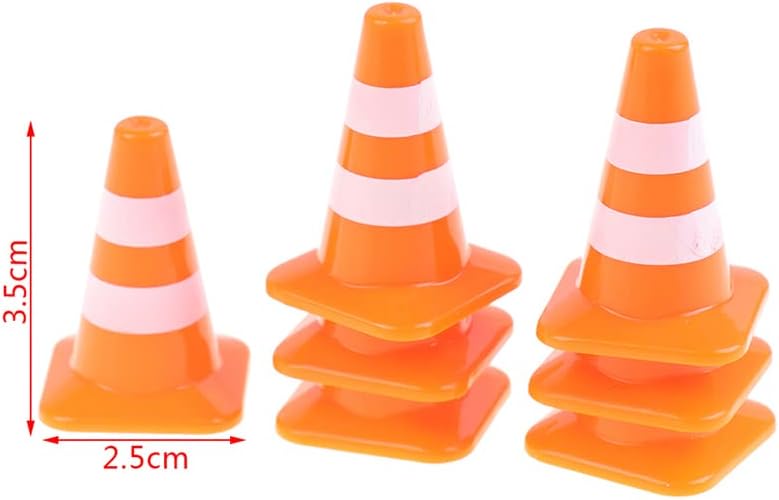 Yamslam 7 PCS Mini Cones de trânsito de trânsito de plástico Treinando Treinando sinais de bloqueio de estrada Crianças Ajuda de ensino de jardim de infância de brinquedos educacionais
