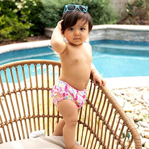 Eu jogo. Baby-Girls Ruffle Snap Snap Reutilable Absorvent Swimsuit
