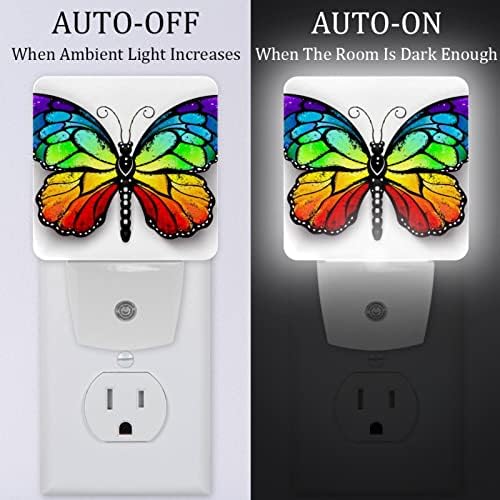 Colorido Butterfly Led Night Light, Kids Nightlights for Bedroom Plug in Wall Night Lamp Brilho ajustável