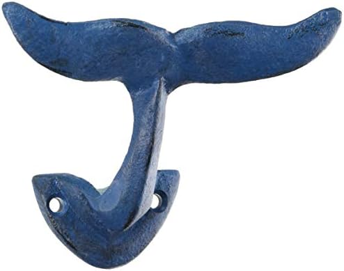 Coleção Abbott 27 Age de ferro/357 gancho de parede da cauda, ​​3,5 polegadas H, conto de baleia