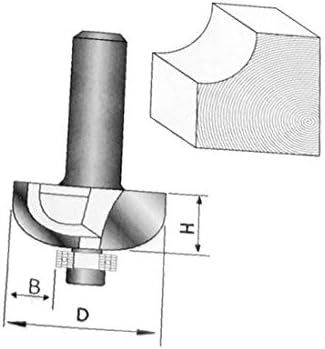 X-Dree 1/2 X 1-1/8 Carboneto com ponta de bitada de bits para roteador de rolamento de chanfro (1/2