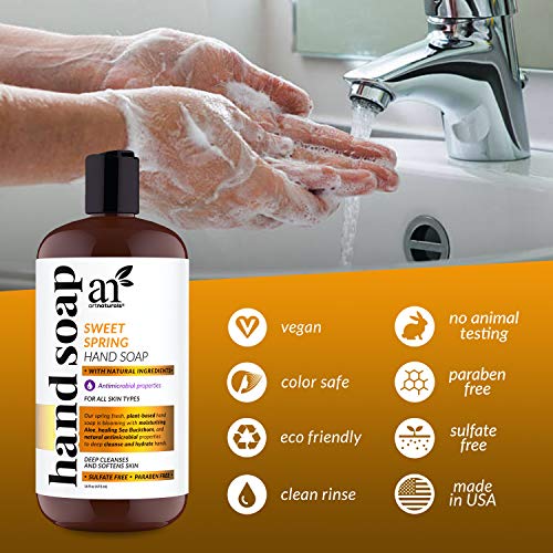 ARTNATATURAIS SOAPA DE MAÇÃO LAVA DE 16 FL OZ - lavagem líquida natural com hidratante aloe vera e mel