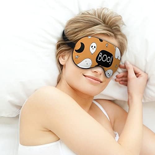 Halloween Pumpkin Ghost Sleep Masks Cobertura de olho Blackout com cegão de correção elástica de cinta elástica