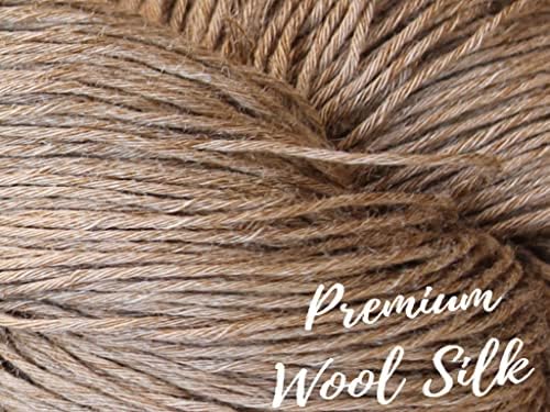 O carrinho de design bege marrom cor sólida de cor esportiva - 3 Ply premium de qualidade de lã de seda