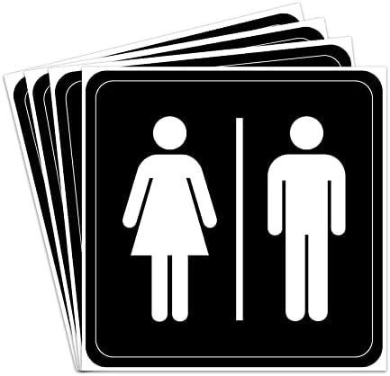 Dealzepic - homens e mulheres adesivos de sinalização de banheiros - decalques de peel e bastão de auto -adesivo