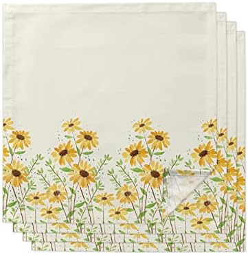 Nguardógrafo de pano de jantar floral da primavera 20 x20, guardanapo reutilizável de guardanapo de tecido de poliéster,