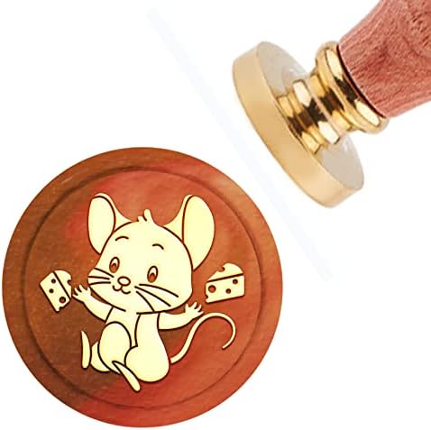Crash -mouse Cera Seal Carimbo queijo Vintage Selagem de cera Animal 30mm 1.18 polegadas Removível