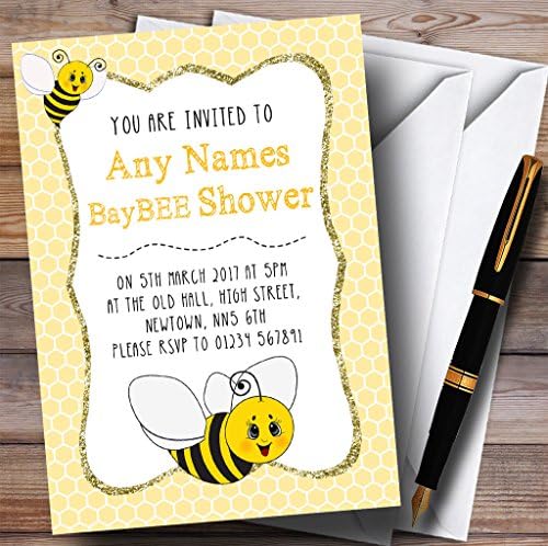 Convites de abelhas amarelas de favo de mel convites para chá de bebê
