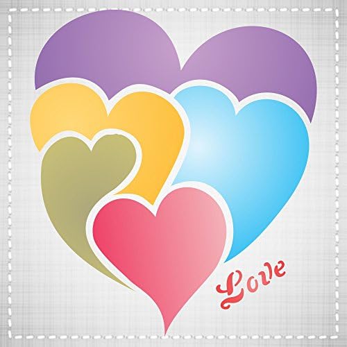 Dia dos namorados Love Heart Stencil 3,25 x 4 polegadas - Estomncos de projeto de namorados para