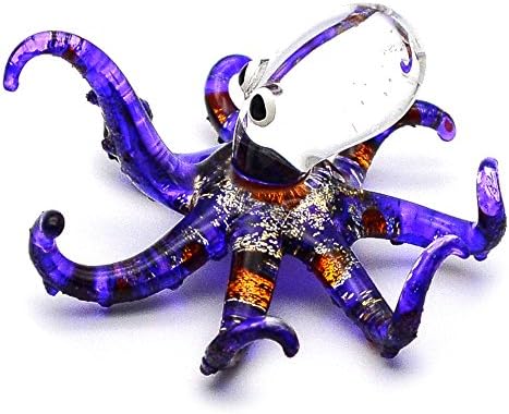 Witnystore 1½ Octopus sopro de vidro de vidro miniature boneco de lula lâmpada de cristal lâmpada figura