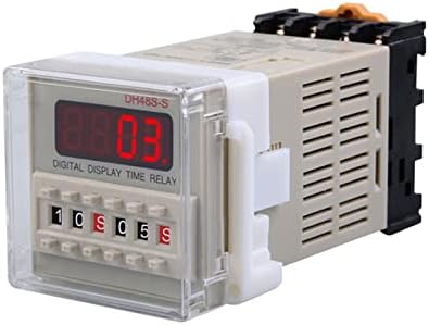 Interruptor de relé de temporizador programável de LED ezzon Digital DH48S-1Z 0.01S-99H99M Base de soquete AC/DC 12V 24V 36V 110V 220V 380V Timer de atraso
