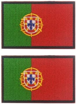 2pcs Portugal Bandle Bordeded Patches para bordado Badge Patch Badge Hook & Loop bordado Patch
