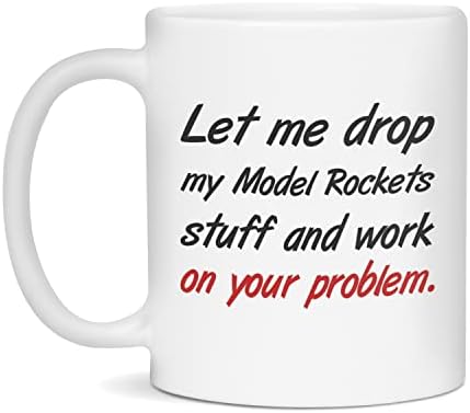 Caneca para modelos foguetes engraçados foguetes caneca de café, 15 onças branca