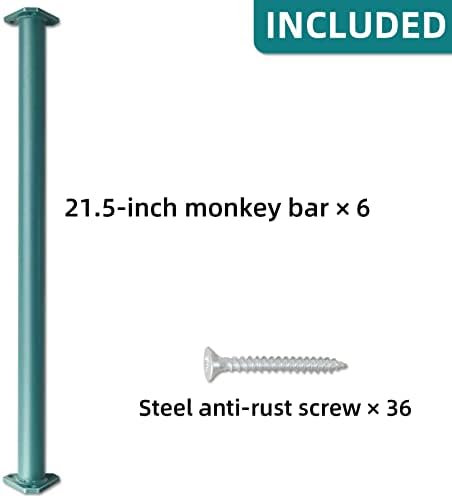 Eisensp Extra Long 21,5 Barras de macaco de aço para quintal - Kit de hardware de escada de escada - hexagonal