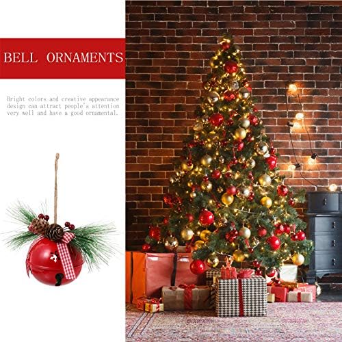 NUOBOTYSTETY Christmas Jingle Bells Ornament Metal Pinecone Bells Ornamentos sinos de artesanato rústico