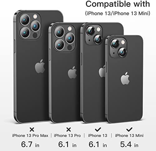 [2 pacote] Protetor de lente da câmera AULEEGEI Compatível com o iPhone 13 6.1 polegadas ＆ iPhone 13Mini