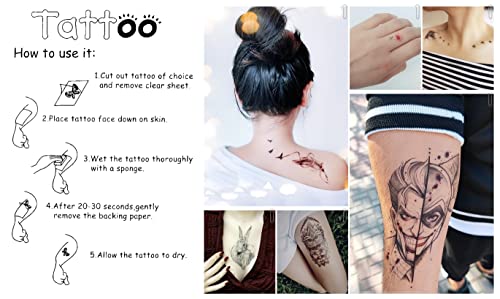 Set 3 folhas mini koi peixe japonês tatuagens temporárias pintura de arte 3d maquiagem de tatuagem Fake for Men Women Design Decorações do corpo Pescoço do peito das pernas do ombro para trás