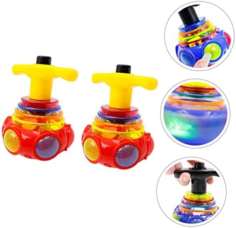 Toyvian 2pcs colorido ufo música top flash brinquedo brinquedo brinquedo brinquedo para crianças brinquedos de giros