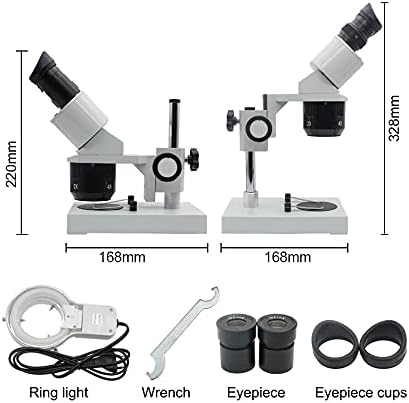 BZLSFHZ 10X-20X-30X-40X Microscópio estéreo binocular binocular Microscópio industrial iluminado com ocular para
