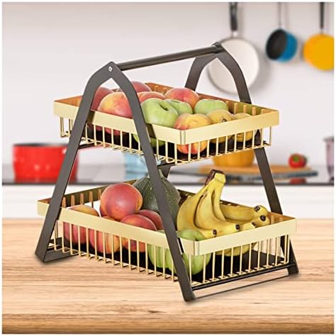 Rack de armazenamento de chuveiro Haidinb 2 cesta de frutas de fruta bancada de metal de cozinha de armazenamento