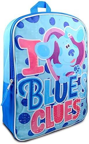 Nick Shop Blue's Clues Backpack School Supplies para crianças ~ 4 PC Pacote com bolsa escolar de 15 Blue's Clues,